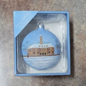 New Colonial Williamsburg Hand Painted Glass Ornament